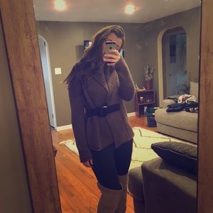 Brown knit cardigan